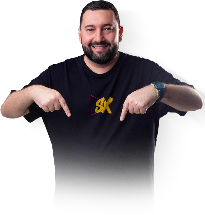 Reinaldinho com camiseta preta do Sambalaxo